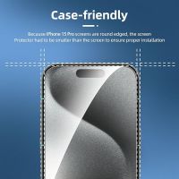 NEW'C 4 Pack: Защитно стъкло за екран и камера за iPhone 15 Pro [6.1 инча], снимка 2 - Стъкла за телефони - 45211262