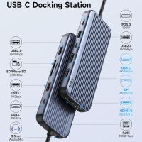 USB C Докинг станция Мултимонитор Лаптоп 2 HDMI DP/USB C Троен дисплей, USB A/C 3.1, 13 в 1, снимка 2 - Друга електроника - 46198877