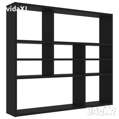 vidaXL Стенен рафт, черен, 90x16x78 см, ПДЧ(SKU:802940, снимка 1