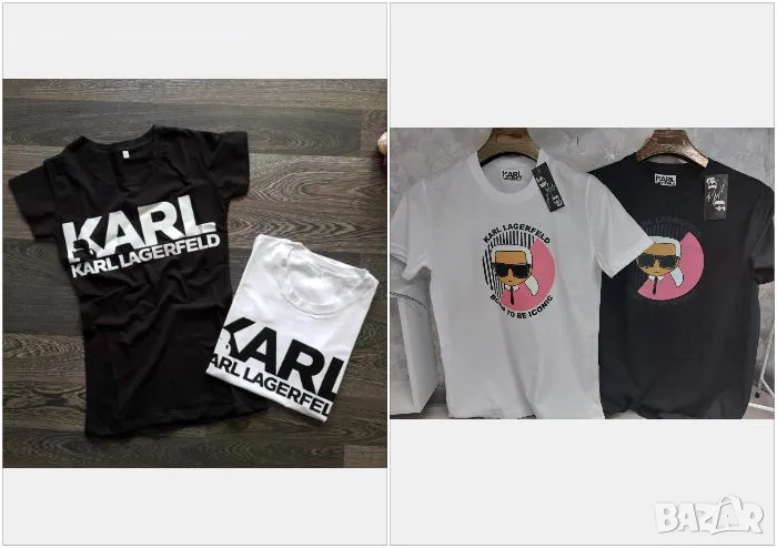 Karl Lagerfeld Дамска Тениска👚Дамска Блуза С Къс Ръкав Карл Лагерфелд-Различни Цветове Код LFS362, снимка 1