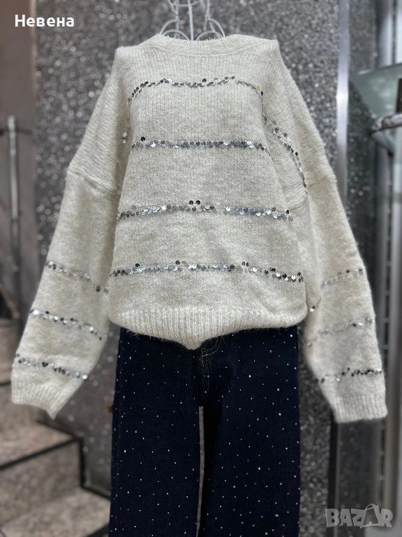 Блуза с пайети 2 цвята, снимка 1