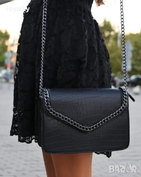 Дамска чанта - черна кожа, снимка 1