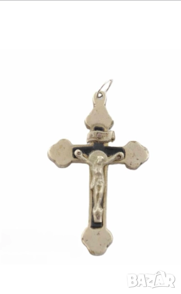 Старинен православен кръст разпятие за да ви пази и закриля бог религия Исус Христос, снимка 1