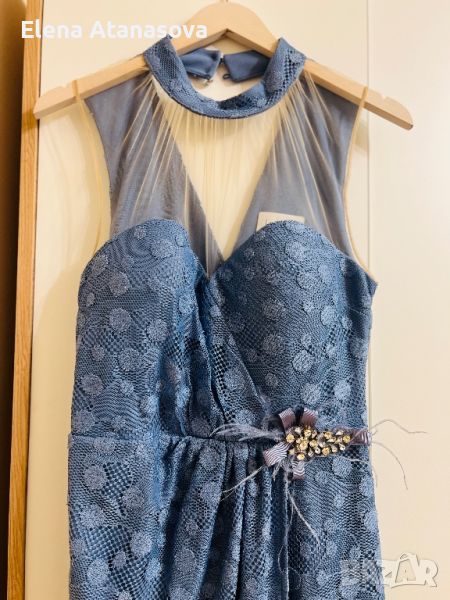 Официална дълга синя рокля La Bonte, снимка 1