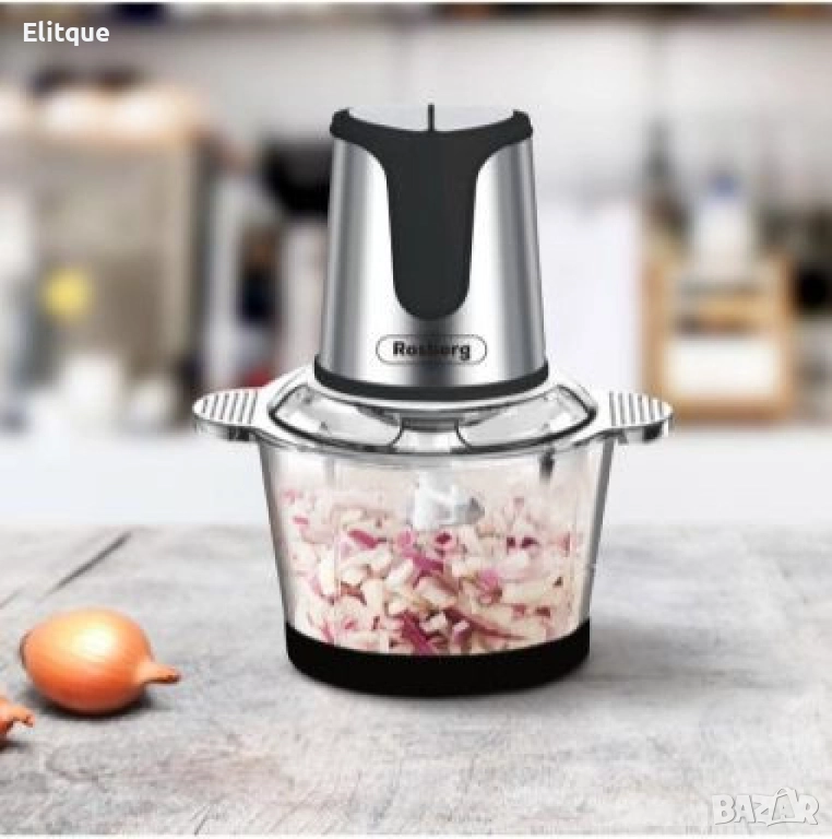 Чопър, 400W, 2 л., 2 скорости, стъклена купа, черен/сребрист, снимка 1