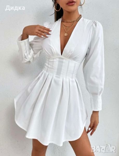 Чисто нова бяла къса рокля, снимка 1
