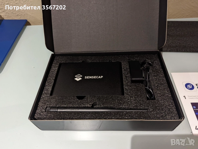 Продавам Sensecap helium miner, перфектен с 5 dbi оригинална антена, снимка 1