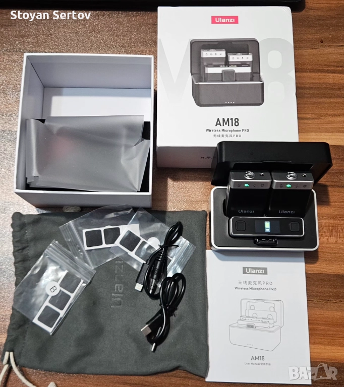Ulanzi AM18 — 2 микрофона + приемник, тип влогърски, снимка 1
