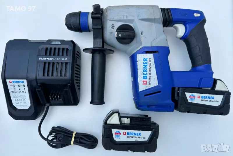 BERNER BACRHD BL SDS Plus 18V - Безчетков перфоратор 2x18V 5.0Ah, снимка 1