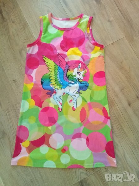 Детска лятна рокля с еднорог размер 7-8 г., снимка 1