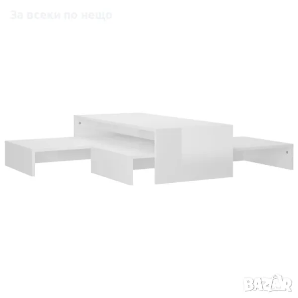 Комплект масички за кафе, бял гланц, 100x100x26,5 см Код P349, снимка 1