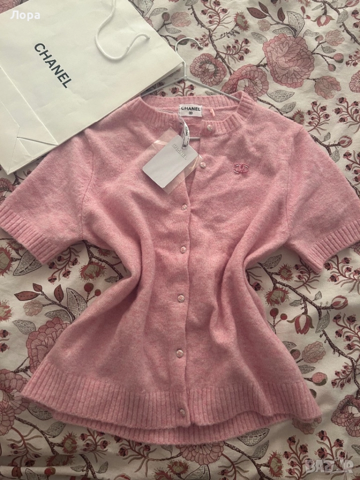 Chanel блуза розово плетиво, снимка 1