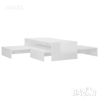 vidaXL Комплект масички за кафе, бял гланц(SKU:806801, снимка 1