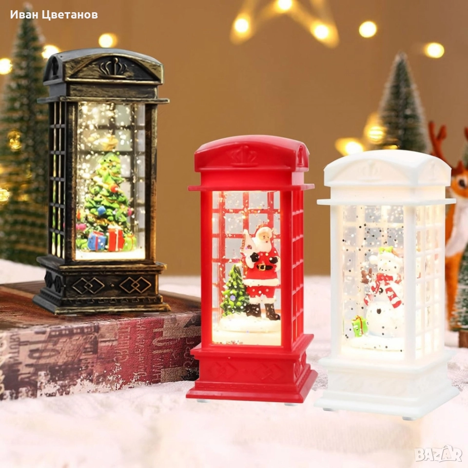 Коледна снежна лампа с LED светлина – празнична магия за уютен дом и топъл коледен дух, снимка 1