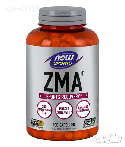 Цинк,магнезий,витамин Б6 NOW ZMA Sports Recovery / 180 Caps, снимка 1