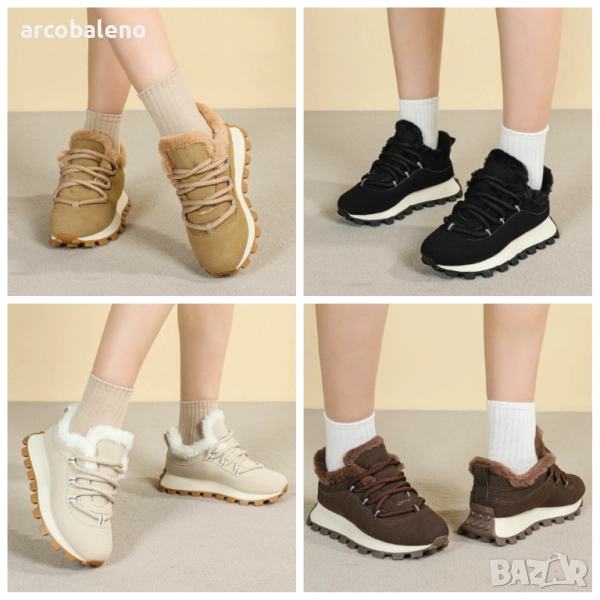 Дамски ниски зимни маратонки, 3цвята 3цвята , снимка 1