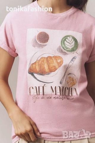 Широка тениска с щампа, снимка 5 - Тениски - 53975068