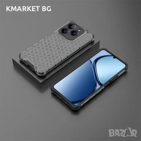 Realme C63 4G Силиконов Калъф Honeycomb TPU и Протектор, снимка 3 - Калъфи, кейсове - 48860523