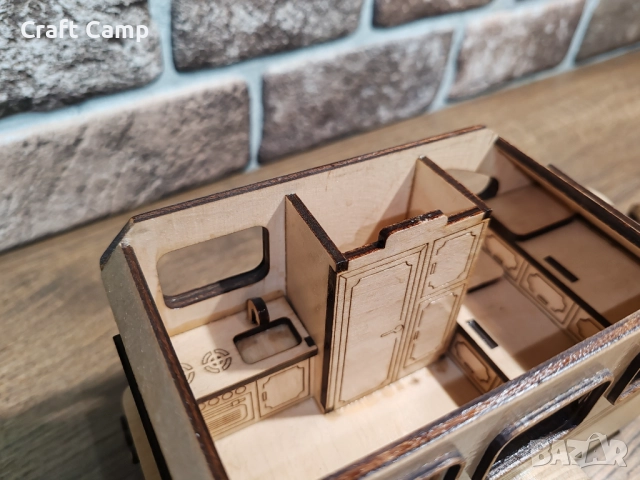 Дървен модел на Джип и Каравана – Craft Camp, снимка 17 - Коли, камиони, мотори, писти - 52738202