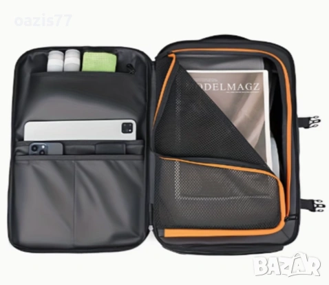 Раница-голям капацитет,180° отваряне,подходяща за пътуване, вкл, самолет-ръчен багаж-и бизнес.€ 25, снимка 4 - Раници - 53641073