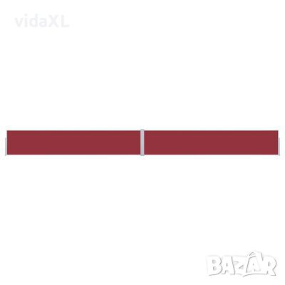 vidaXL Прибираща се дворна странична тента, 170x1200 см, червена(SKU:313398, снимка 1 - Паравани - 45643573