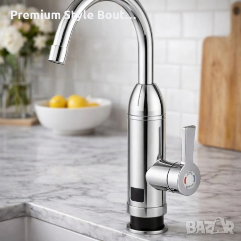 Електрически хромиран смесител с моментално загряване на водата и LCD екран - винаги топла вода, снимка 7 - Смесители - 53879668