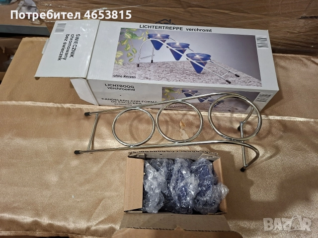 Свещник стъпаловиден, снимка 2 - Декорация за дома - 52737082