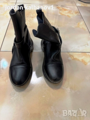 Подарявам - дамски черни кожени боти Дарис Daris номер - 36 стелка -23см.