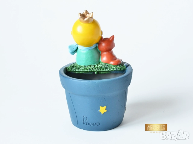 Мини Кашпа Малкият Принц и Лисицата / Коледен Подарък за Най-Добра Приятелка или Колежка / Саксии, снимка 3 - Декорация за дома - 52417428