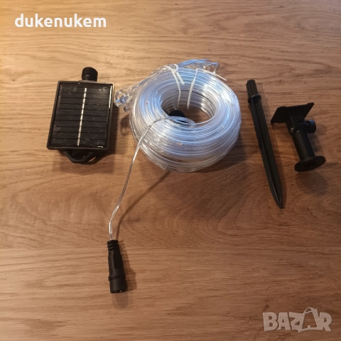 Соларна LED лента, 10 м, дизайн с медна жица, водоустойчива, цветни светлини, снимка 4 - Лед осветление - 52711315