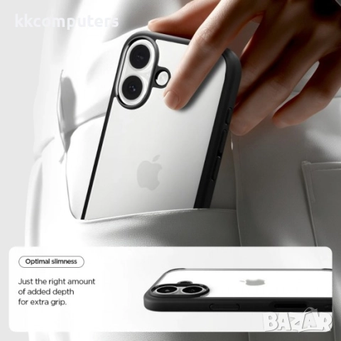 Оригинален кейс Spigen Ultra Hybrid, За iPhone 17 (6.3), Черен и Протектор, снимка 8 - Резервни части за телефони - 51922768