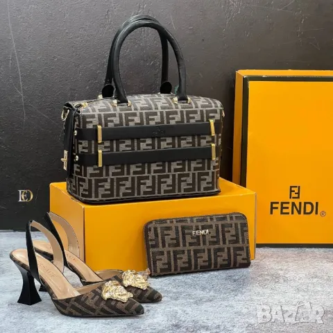 сандали на ток, чанта и портмоне fendi , снимка 1 - Чанти - 46968579