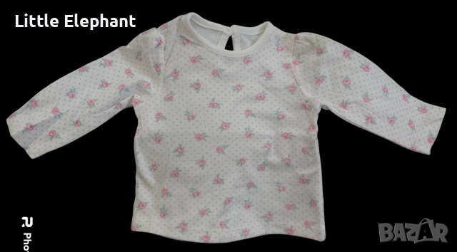 Блузка с дълъг ръкав за 6-9 мес момиченце малки розички,колекция"Flowers",Англия/нова