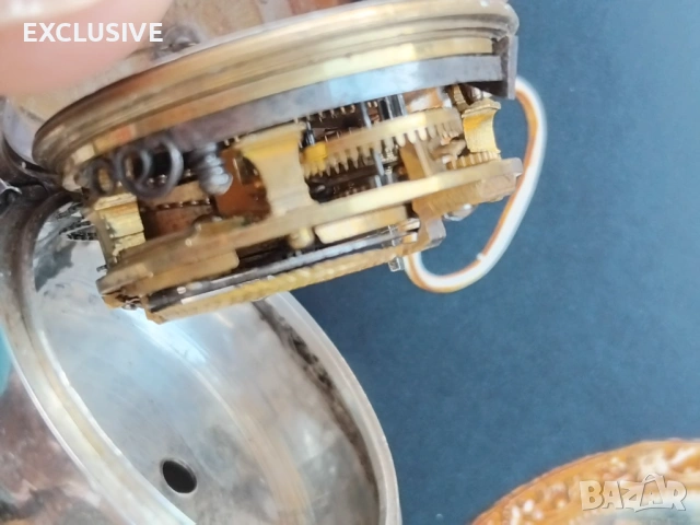 J. Miller. Сребърен джобен часовник  1760г, снимка 11 - Джобни - 53829108