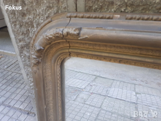 Старо голямо и масивно градско огледало с дъски барок, снимка 3 - Антикварни и старинни предмети - 53422977
