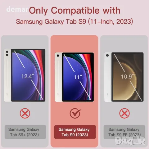 Детски калъф JETech за Samsung Galaxy Tab S9 11-инчов, червен, снимка 2 - Таблети - 50034755