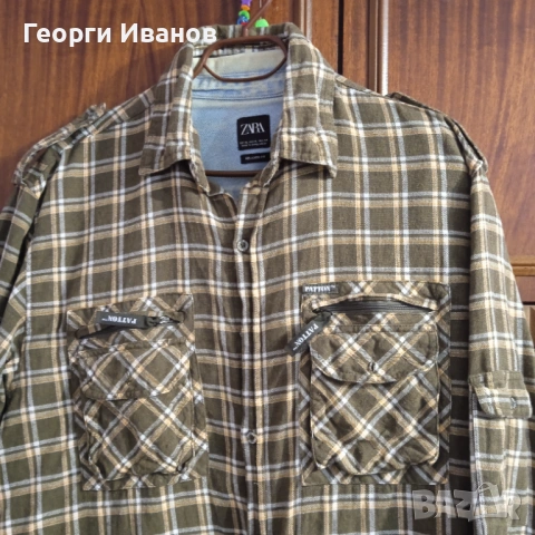 PATTON XXL MADE IN ITALY plaid hiking shirt ловно-туристическа риза