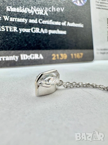 Сребърно колие с мойсанит (Диамант) 1 карат, снимка 13 - Колиета, медальони, синджири - 53611732