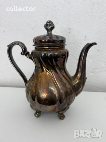 Порцеланов чайник със сребърно фолио -  Carl Magnus Hutschenreuther №7602, снимка 5 - Антикварни и старинни предмети - 52366762