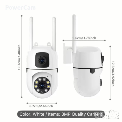 🔥 3MP Dual-Lens WiFi Камера 2 в 1 – 360° Въртене | Цветно Нощно Виждане, снимка 2 - IP камери - 53814709