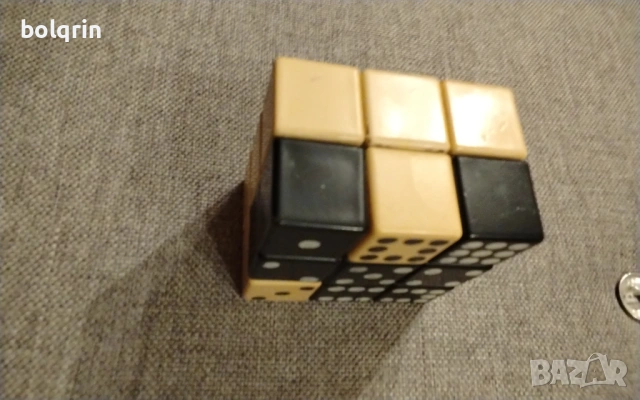 Стара играчка кубчето на Рубик ДОМИНО кубче 9 х 2 около 1980 година 