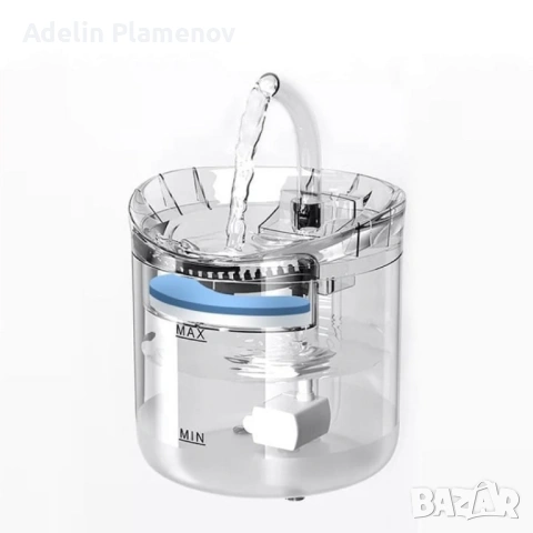 Автоматичен електрически фонтан с функция диспенсър за вода, за домашни любимци, снимка 4 - За котки - 53374691