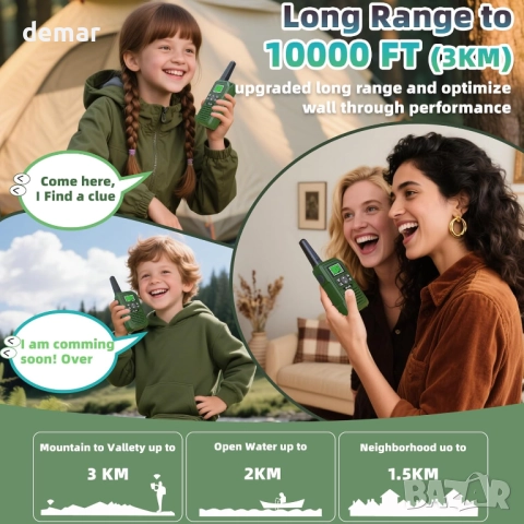 Детски уоки-токита, комплект от 3 броя, 8 канала с VOX функция, 3-12 г, снимка 3 - Образователни игри - 52720551