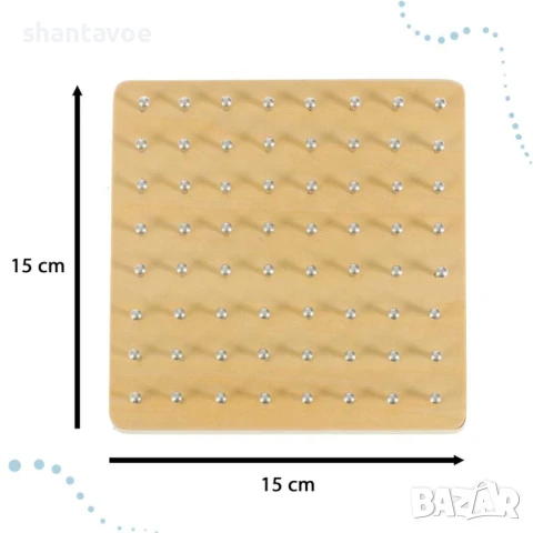 Дървена Геоборд дъска с ластици - Монтесори игра, снимка 3 - Образователни игри - 51114198