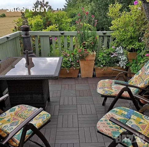 Декинг за Балкон, градина, двор, плочка за Подови пространства, 30x30x2см, водоустойчив , снимка 3 - Други - 49633295