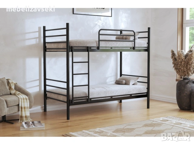 Ново! Двуетажно метално легло Фано DAMLA + 2 матрака, снимка 3 - Спални и легла - 53807231