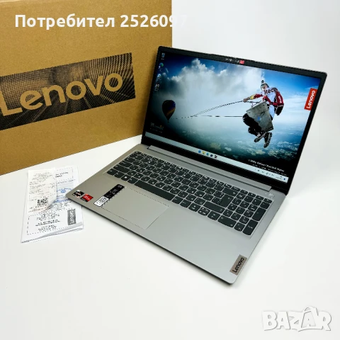 НОВ ГАРАНЦИЯ Lenovo IdeaPad/Ryzen 7 5700U/1TB NVMe/16GB RAM/15,6” IPS, снимка 1