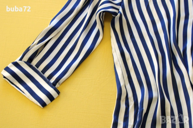 Риза ZARA - синьо- бяло рае, снимка 3 - Ризи - 53487870