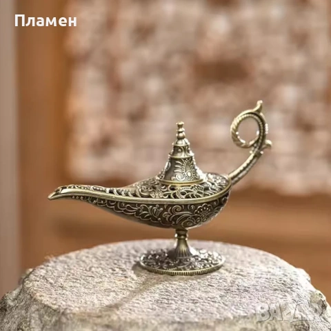 Антична арабска тамянна лампа,метална,ароматизираща, 11,8х7,2х4,3 см.