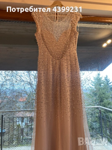 Луксозна дизайнерска бална рокля с перли и кристали - S/M, снимка 12 - Рокли - 54203219